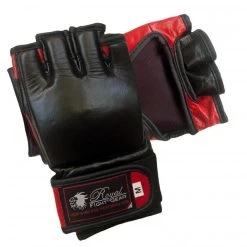 BOLD LOOK RFG THUMBLESS MMA LEATHER GLOVES - Black/Red -Sports-Boxing & Martial Arts 105 3