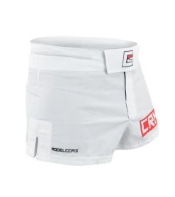 Combat Corner BOSS Fight Shorts White - Model 13 -Sports-Boxing & Martial Arts BOSS FIGHT SHORTS MODEL 13 WHITE SIDE 56953.1568733778