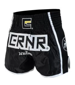 Combat Corner Black/White CRNR Muay Thai Shorts