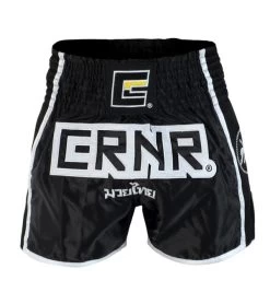 Combat Corner Black/White CRNR Muay Thai Shorts -Sports-Boxing & Martial Arts CRNR MUAY THAI SHORTS BLACK WHITE FRONT 600x675 1