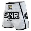 Combat Corner White/Black CRNR Muay Thai Shorts -Sports-Boxing & Martial Arts CRNR MUAY THAI SHORTS WHITE BLACK ANGLE