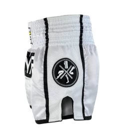 Combat Corner White/Black CRNR Muay Thai Shorts -Sports-Boxing & Martial Arts CRNR MUAY THAI SHORTS WHITE BLACK SIDE 1 600x675 1