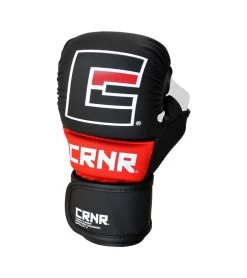 Combat Corner MMA Spar Gloves | Black -Sports-Boxing & Martial Arts CRNR MMA Training Gloves Red and Black UPRIGHT 45665