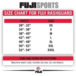 FUJI SPORTS FREESTYLE IBJJF RANKED RASHGUARD SHORT SLEEVE -Sports-Boxing & Martial Arts Fuji Rash Guard Size Chart 2