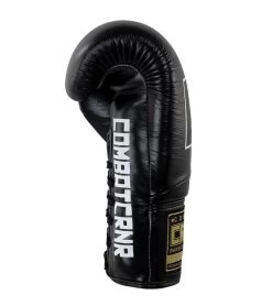 Combat Corner HMIT Lace Up Boxing Gloves -Sports-Boxing & Martial Arts HMIT Lace Up Boxing Gloves BLACK LEFT 53159
