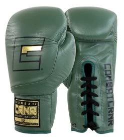 Combat Corner HMIT Lace Up Boxing Gloves -Sports-Boxing & Martial Arts HMIT Lace Up Boxing Gloves OD Green DUAL 70953