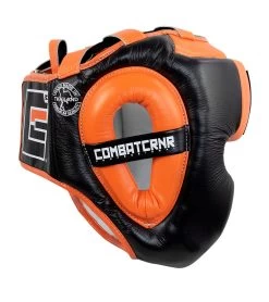 Combat Corner HMIT Full Face Head Gear -Sports-Boxing & Martial Arts HMIT Full Face HEADGEAR ORANGE SIDE 81975.1594392300