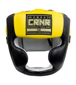 Combat Corner HMIT Full Face Head Gear -Sports-Boxing & Martial Arts HMIT Full Face HEADGEAR YELLOW FRONT 44347.1594392378