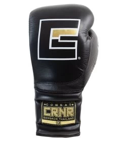 Combat Corner HMIT Lace Up Sparring Gloves | Black -Sports-Boxing & Martial Arts HMIT Lace Up SPARRING Gloves BLACK FRONT 64444