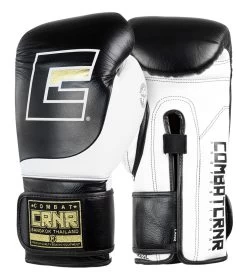 Combat Corner HMIT Velcro Sparring Gloves | Black/White -Sports-Boxing & Martial Arts HMIT Velcro Sparring Gloves BLACK DUAL 53784