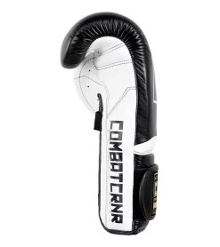 Combat Corner HMIT Velcro Sparring Gloves | Black/White -Sports-Boxing & Martial Arts HMIT Velcro Sparring Gloves BLACK LEFT 09633