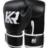 Combat Corner KRBON Boxing Gloves Wraps Black-White