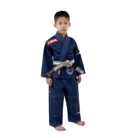 Combat Corner Kids BJJ GI -v6 - FREE WHITE BELT -Sports-Boxing & Martial Arts Kids Youth v6.1 BJJ Gi 2020 Update NAVY BLUE MODEL 81791