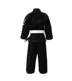 Combat Corner Kids BJJ GI -v6 - FREE WHITE BELT -Sports-Boxing & Martial Arts Kids Youth v6 Gi BLACK BACK 89859