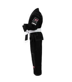 Combat Corner Kids BJJ GI -v6 - FREE WHITE BELT -Sports-Boxing & Martial Arts Kids Youth v6 Gi BLACK LEFT 42745