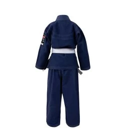 Combat Corner Kids BJJ GI -v6 - FREE WHITE BELT -Sports-Boxing & Martial Arts Kids Youth v6 Gi NAVY BLUE BACK 85182