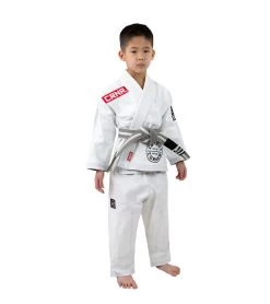 Combat Corner Kids BJJ GI -v6 - FREE WHITE BELT -Sports-Boxing & Martial Arts Kids Youth v6 Gi WHITE MODEL 86360
