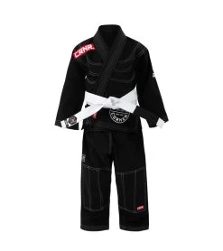 Combat Corner Kids BJJ GI -v6 - FREE WHITE BELT -Sports-Boxing & Martial Arts Kids Youthv6.1 BJJ Gi 2020 Update BLACK FRONT 54263