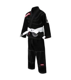 Combat Corner Kids BJJ GI -v6 - FREE WHITE BELT -Sports-Boxing & Martial Arts Kids Youthv 6.1 BJJ Gi 2020 Update BLACK ANGLE 03780