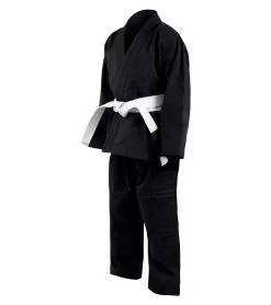 Combat Corner Recruit Youth BJJ GI – FREE WHITE BELT -Sports-Boxing & Martial Arts Recruit Gi BLACK ANGLE
