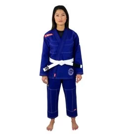 Combat Corner Womens BJJ GI -v6 - FREE WHITE BELT -Sports-Boxing & Martial Arts WOMENS v6 BJJ GI ROYAL BLUE FRONT 57191