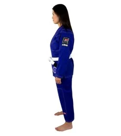 Combat Corner Womens BJJ GI -v6 - FREE WHITE BELT -Sports-Boxing & Martial Arts WOMENS v6 BJJ GI ROYAL BLUE LEFT 38945