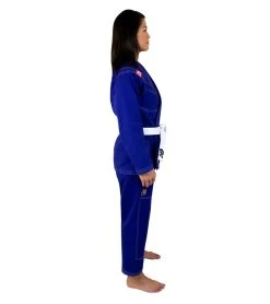 Combat Corner Womens BJJ GI -v6 - FREE WHITE BELT -Sports-Boxing & Martial Arts WOMENS v6 BJJ GI ROYAL BLUE RIGHT 14789
