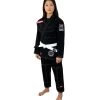 Combat Corner Womens BJJ GI -v6 - FREE WHITE BELT -Sports-Boxing & Martial Arts Womens v6.1 BJJ Gi 2020 Update BLACK ANGLE 99903