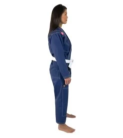 Combat Corner Womens BJJ GI -v6 - FREE WHITE BELT -Sports-Boxing & Martial Arts Womens v6.1 BJJ Gi 2020 Update NAVY BLUE RIGHT 39063