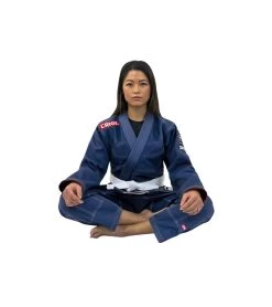 Combat Corner Womens BJJ GI -v6 - FREE WHITE BELT -Sports-Boxing & Martial Arts Womens v6.1 BJJ Gi 2020 Update NAVY BLUE SITTING 49263