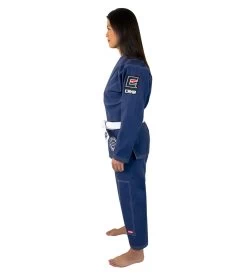 Combat Corner Womens BJJ GI -v6 - FREE WHITE BELT -Sports-Boxing & Martial Arts Womens v6 BJJ GI NAVY BLUE LEFT 55564