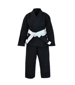 Combat Corner Kids Classic Kimono -W/ FREE WHITE BELT -Sports-Boxing & Martial Arts YOUTH Classic Kimono Gi Black FRONT 33195.1578659690