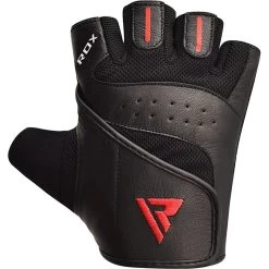 RDX SPORTS RDX S2 BLACK LEATHER WEIGHT LIFTING GLOVES -Sports-Boxing & Martial Arts bodybuilding weight lifting gloves 363