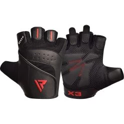 RDX SPORTS RDX S2 BLACK LEATHER WEIGHT LIFTING GLOVES -Sports-Boxing & Martial Arts bodybuilding weight lifting gloves 369