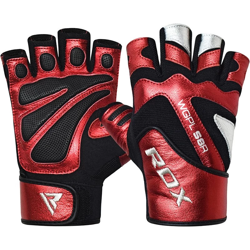 RDX SPORTS RDX S8 BOLD RED LEATHER GYM GLOVES 3 RDX SPORTS RDX S8 BOLD RED LEATHER GYM GLOVES