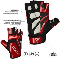 RDX SPORTS RDX S8 BOLD RED LEATHER GYM GLOVES 11 RDX SPORTS RDX S8 BOLD RED LEATHER GYM GLOVES -Sports-Boxing & Martial Arts bold weight lifting gloves 317