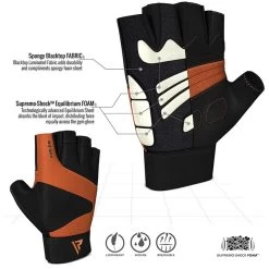 RDX SPORTS RDX S14 FERRIS WEIGHTLIFTING LEATHER GYM GLOVES -Sports-Boxing & Martial Arts ferris weight lifting gloves 231