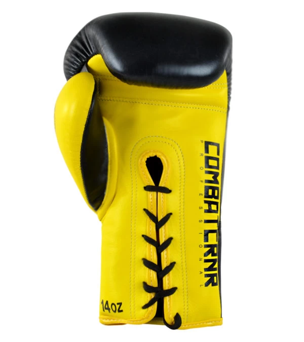 Combat Corner HMIT Lace Up Boxing Gloves | Yellow 6 Combat Corner HMIT Lace Up Boxing Gloves | Yellow - Image 4