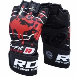 RDX SPORTS RDX F2 BLACK LEATHER MMA FIGHT GLOVES -Sports-Boxing & Martial Arts rdx leather blood mma fighting grappling gloves 35