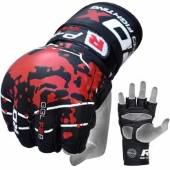 RDX SPORTS RDX F2 BLACK LEATHER MMA FIGHT GLOVES -Sports-Boxing & Martial Arts rdx leather blood mma fighting grappling gloves 37