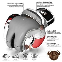 RDX SPORTS RDX T3 LEATHER MMA GRAPPLING GLOVES -Sports-Boxing & Martial Arts rdx leather gel training grappling gloves 54