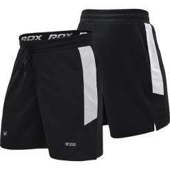 RDX SPORTS RDX T15 NERO TRAINING BLACK/WHITE SHORTS -Sports-Boxing & Martial Arts t15 black white nero training shorts 3