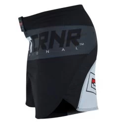Combat Corner Supreme Hybrid Fight Shorts (Charcoal) -Sports-Boxing & Martial Arts thaiShortsGrayWhiteLeft 600x600 1