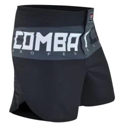 Combat Corner Supreme Hybrid Fight Shorts (Charcoal) -Sports-Boxing & Martial Arts thaiShortsGrayWhiteRight 600x600 1